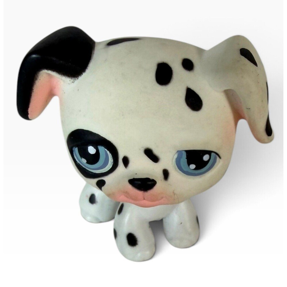 Littlest Pet Shop LPS Dalmatian Puppy Dog Figure Blue Eyes #44